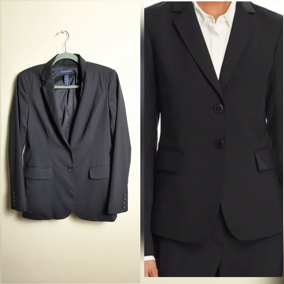 Banana Republic Jackets & Blazers - Banana Republic Black Blazer Wool Blend Suit Jacket Stretch Size 10 Office Caree